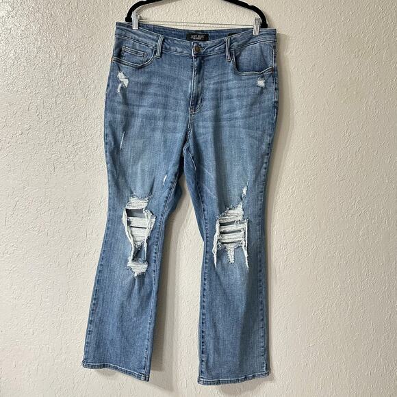 Judy Boot Into the Unknown Bootcut Jeans JB88439 Medium Blue Wash Women 20W - Picture 2 of 9